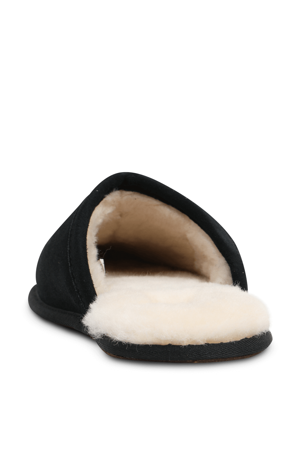 תמונה אחורית של נעלי בית מעור בגוון שחור