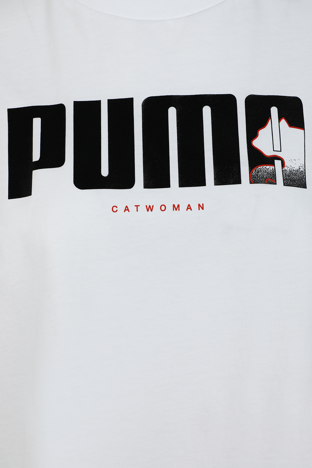 תמונה אחורית של פומה X באטמן חולצת טי לבנה