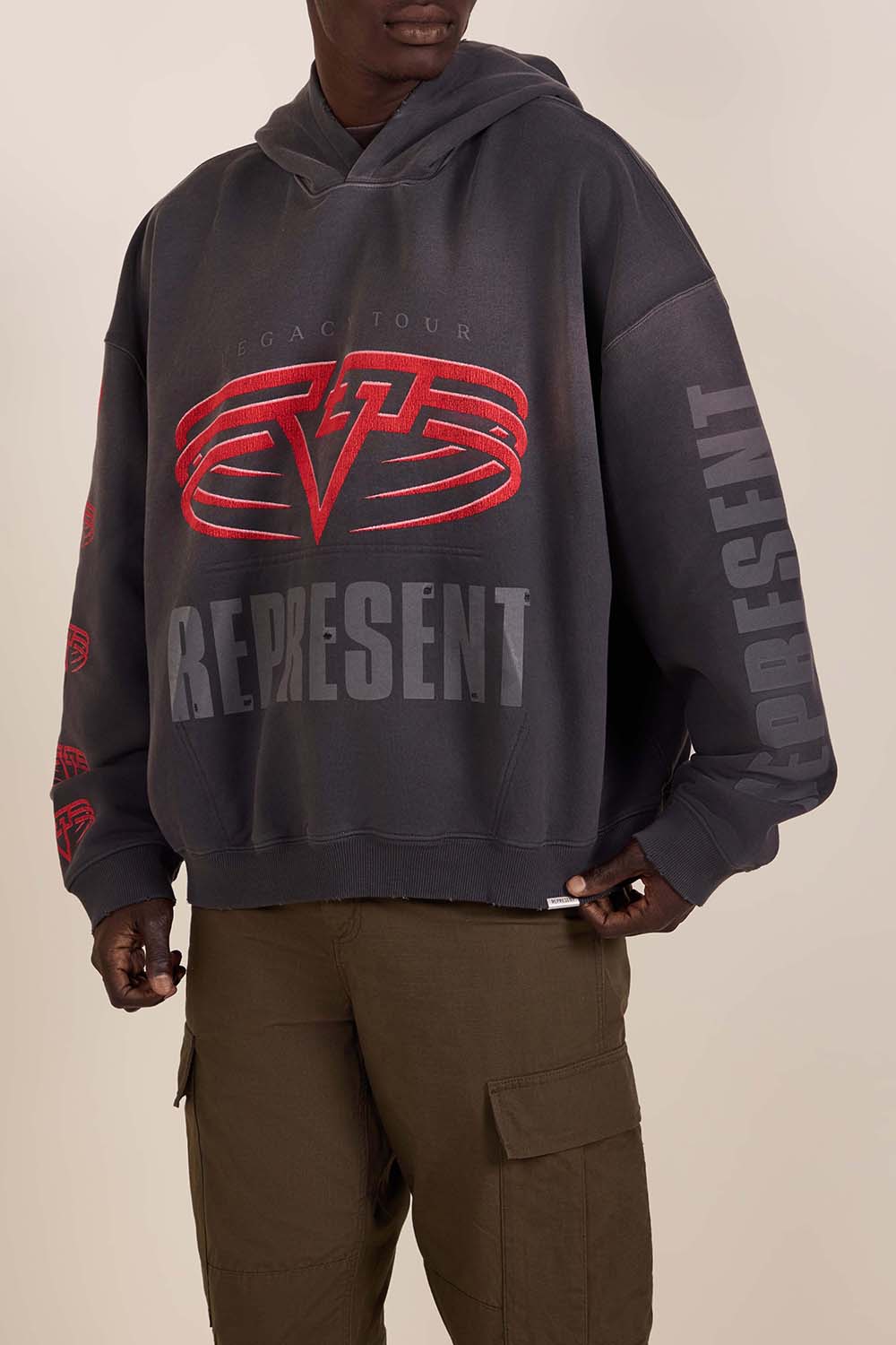 תמונת דוגמן קידמית של סווטשירט קפוצ'ון דו צדדי