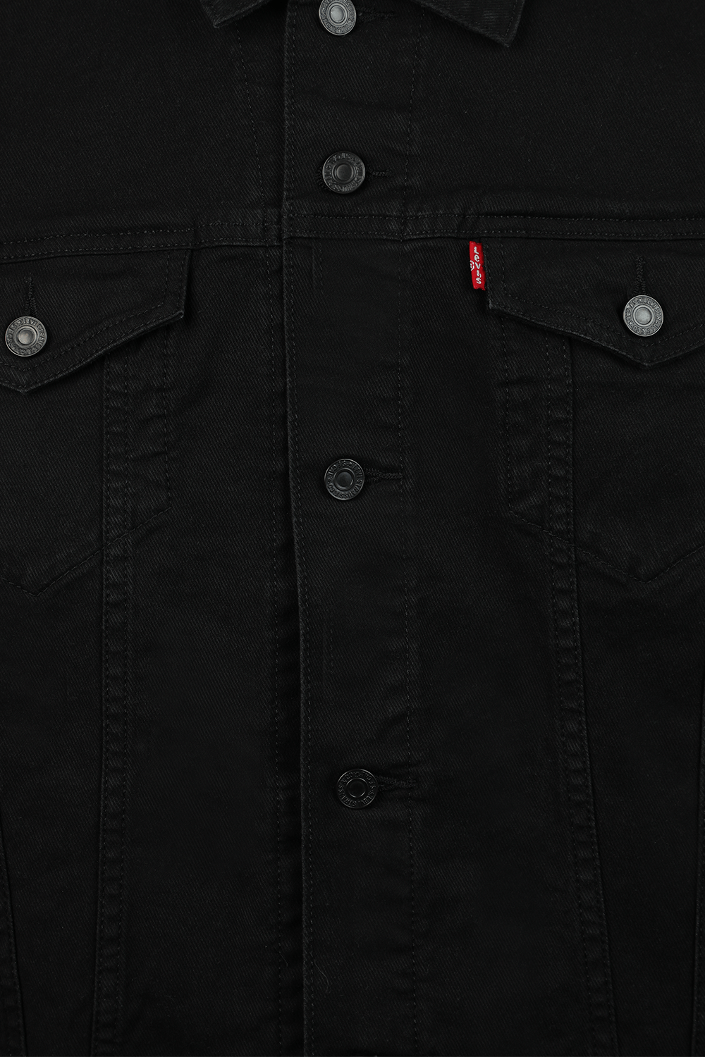 תמונה אחורית של ז'קט ג'ינס שחור