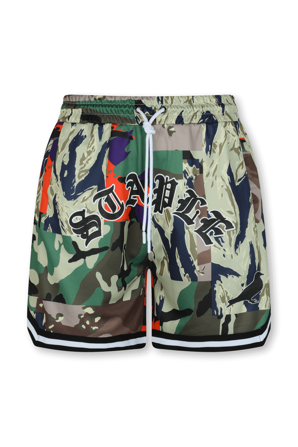 תמונה קידמית של מכנסי כדורסל קמופלאג'