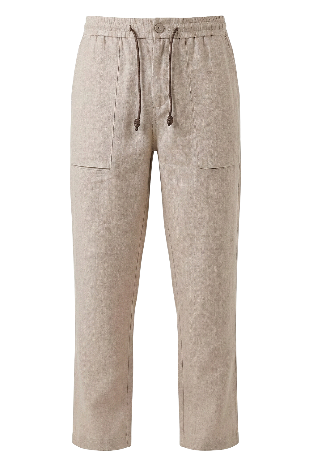 תמונה קידמית של מכנסיים ארוכים מפשתן