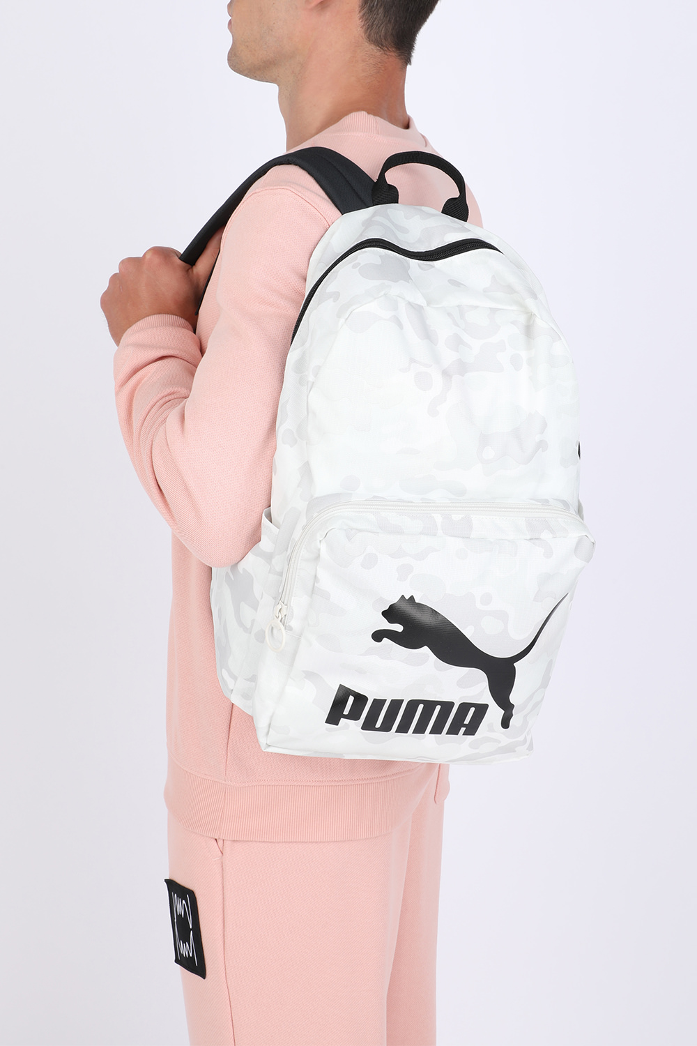 white camo bag