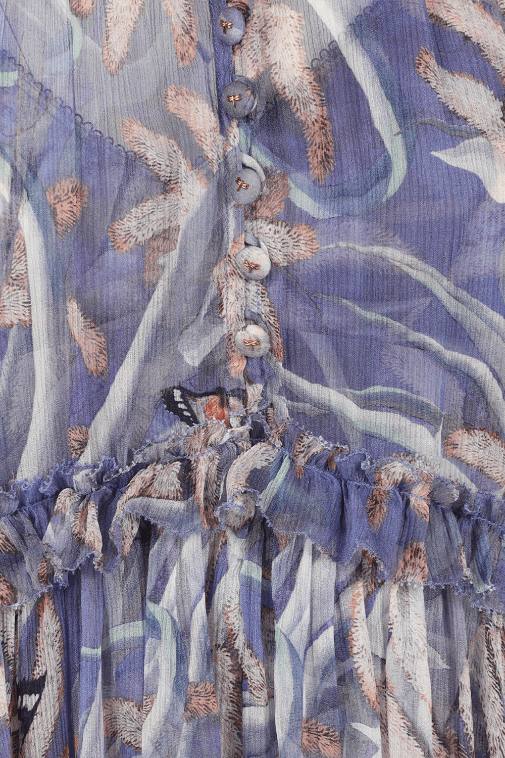 תמונה אחורית של Botanica Drawn Mini Dress in Purple