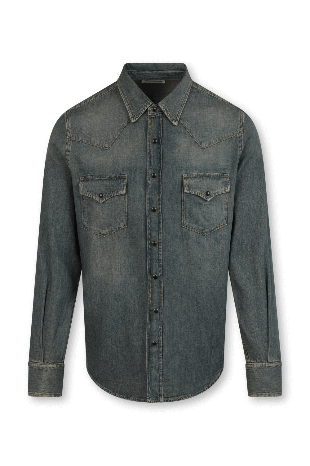 חולצת ג'ינס מכופתרת בעיצוב רטרו SAINT LAURENT