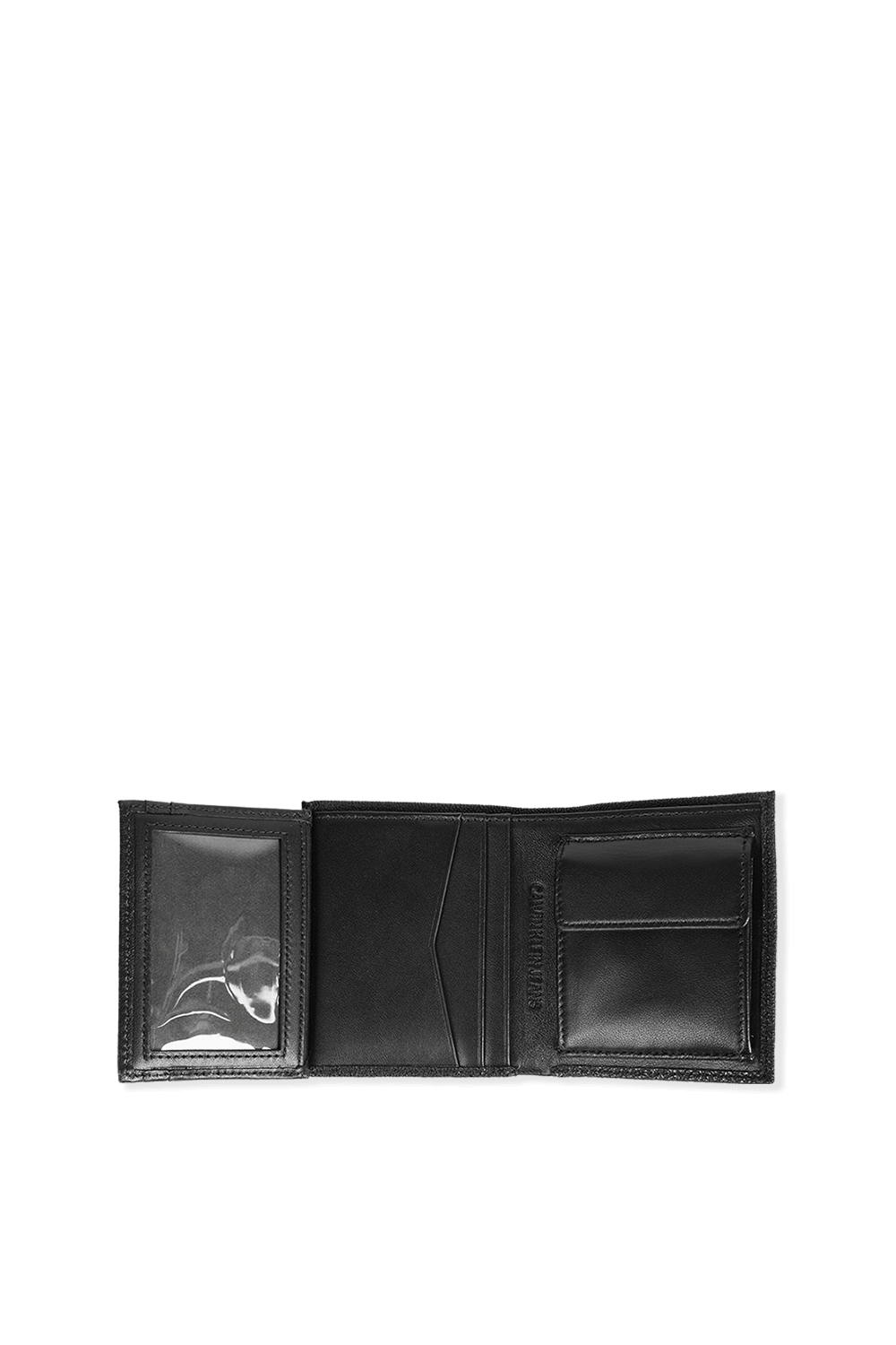 Leather Trifold Wallet in Black CALVIN KLEIN