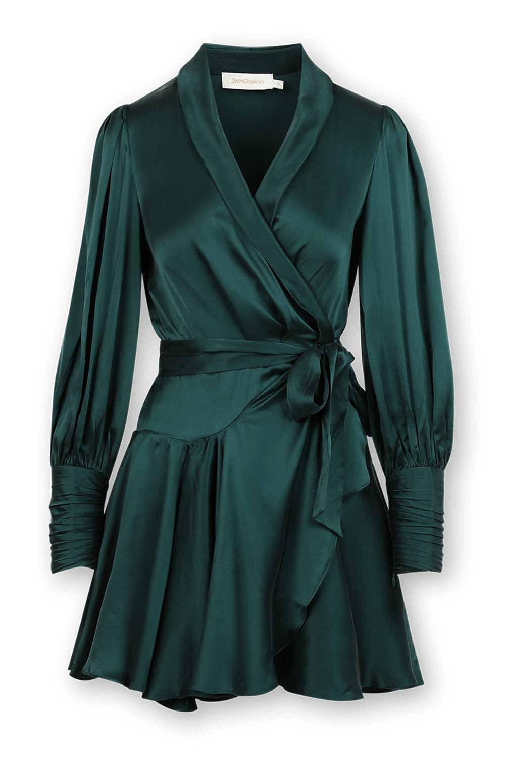 Wrap Silk Midi Dress in Green ZIMMERMANN