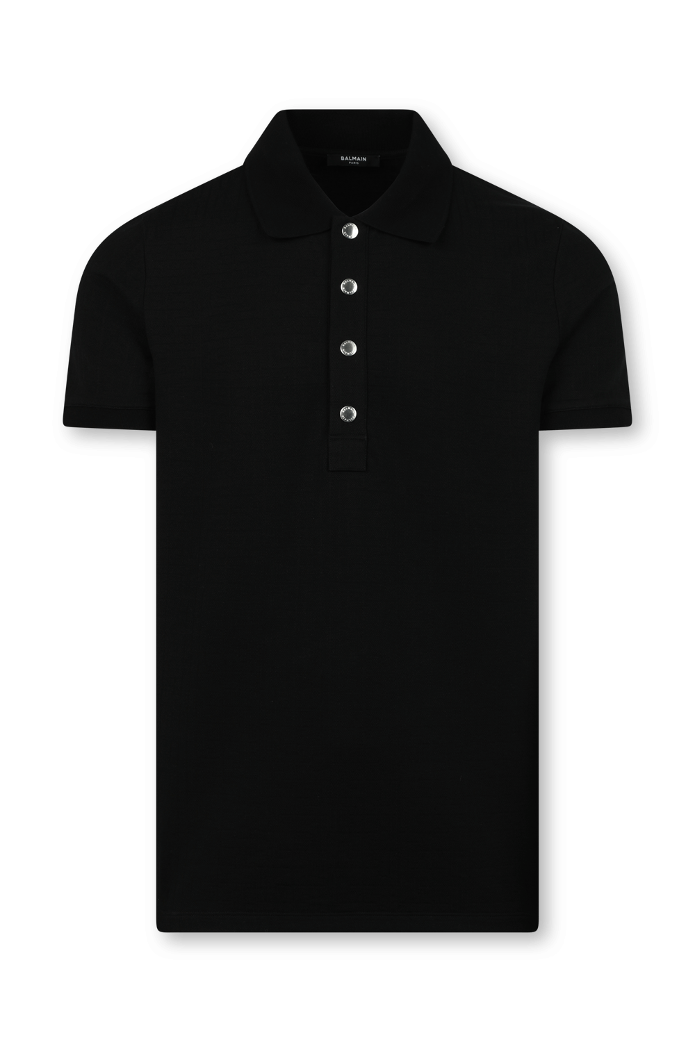 חולצת פולו שחורה עם כפתורים מטאליים BALMAIN