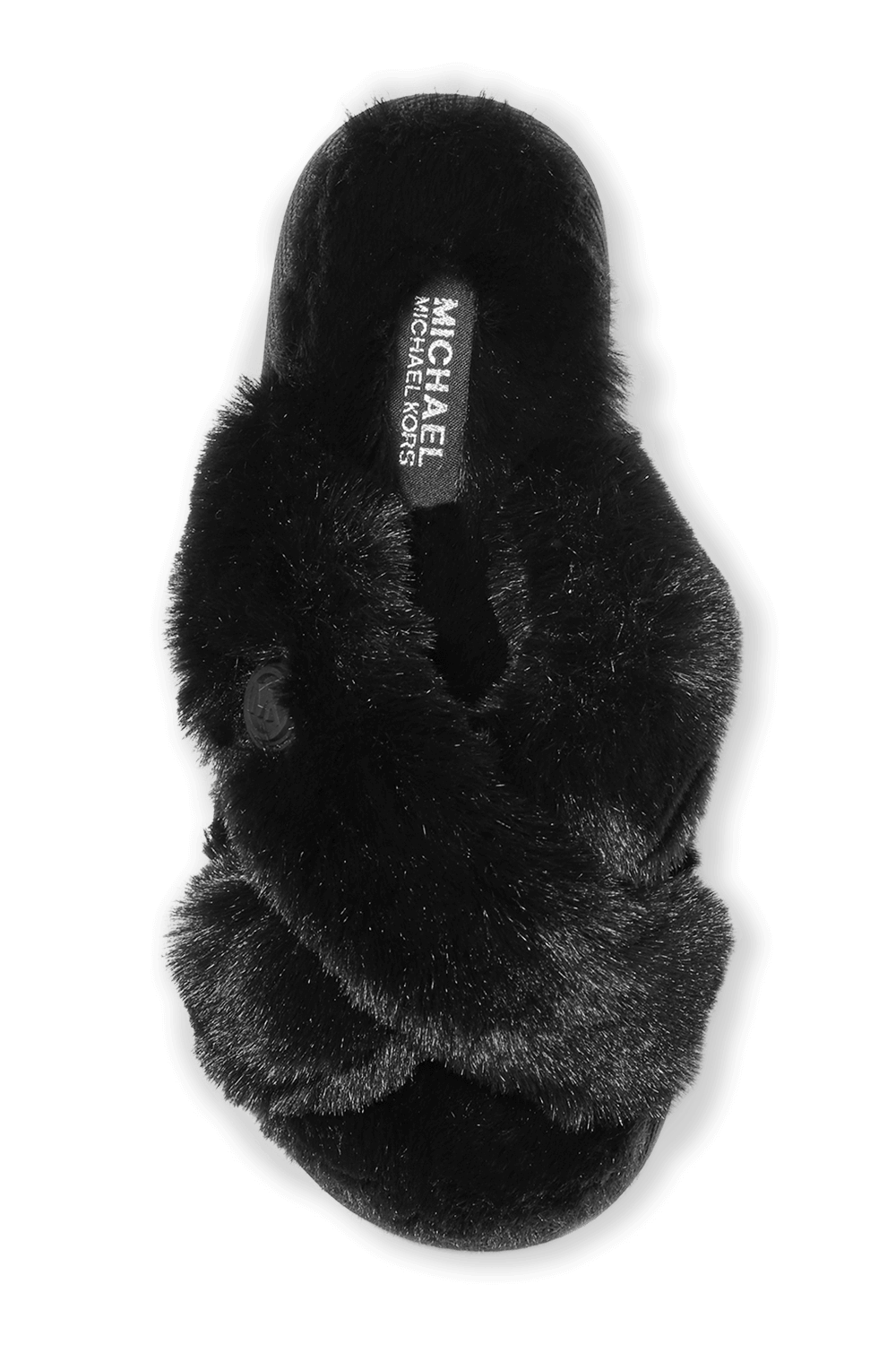 תמונה אחורית של Lala Faux Fur Slide Sandal in Black