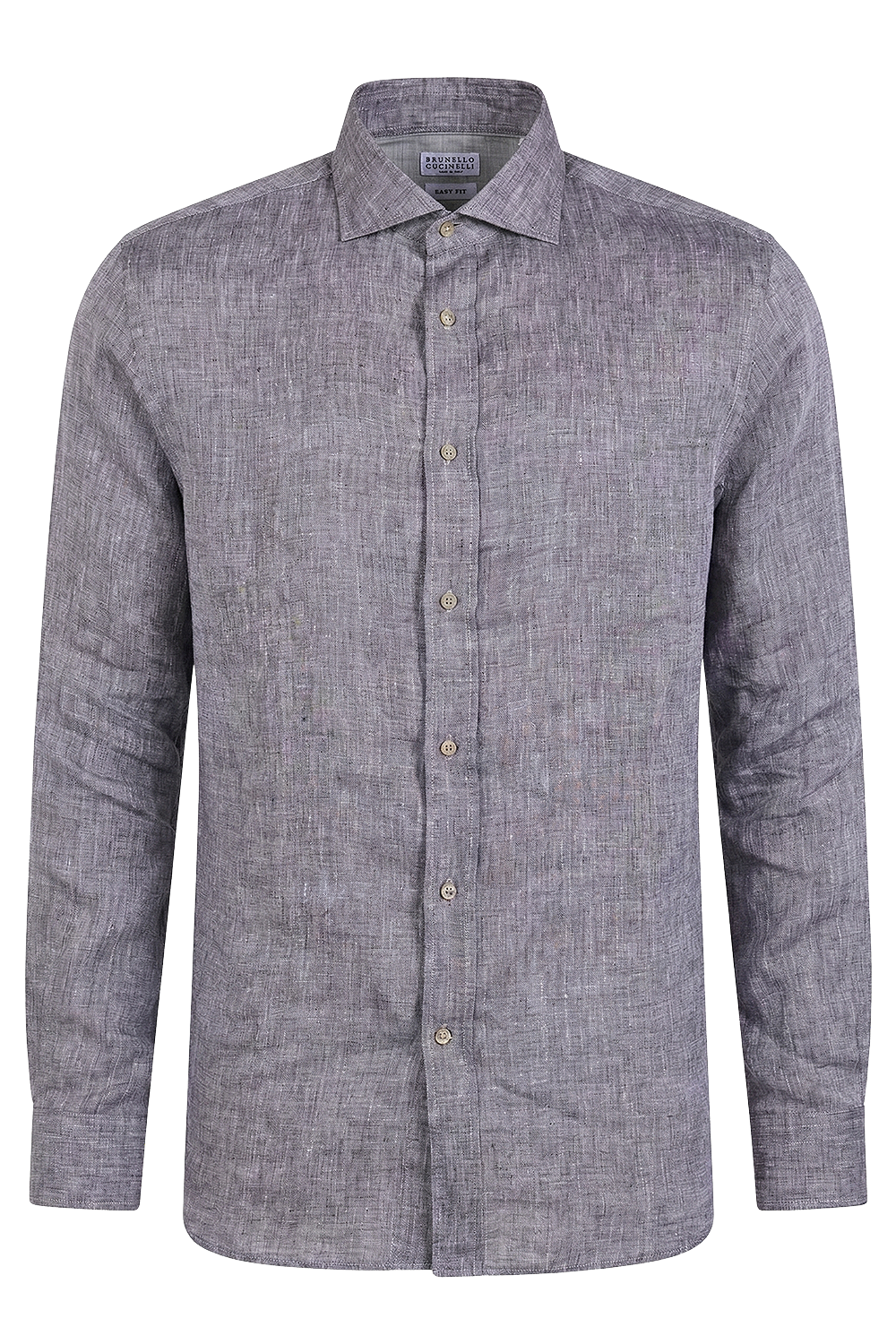 תמונה קידמית של חולצה מכופתרת בגזרה משוחררת