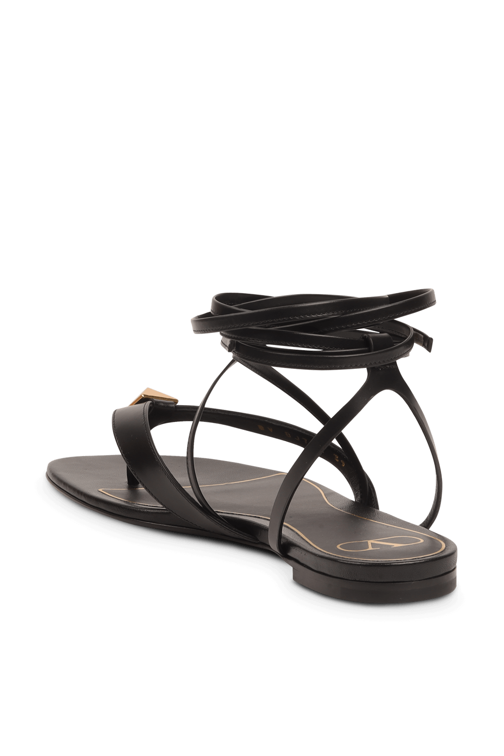 Strappy Flat Sandals in Black VALENTINO GARAVANI