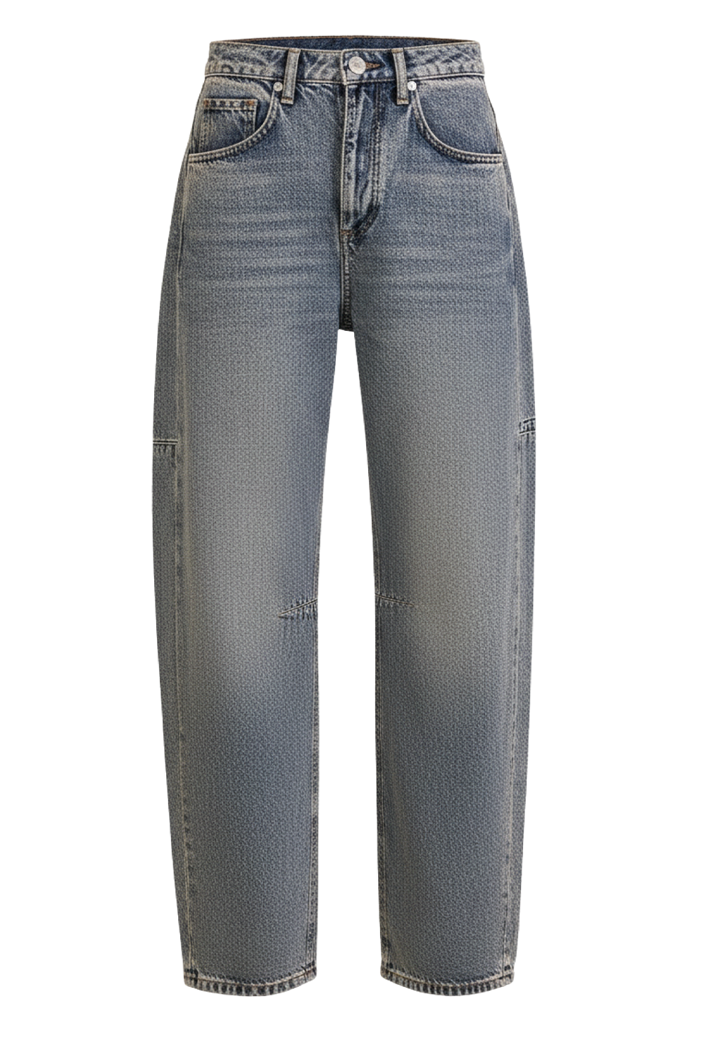 תמונה קידמית של מכנסי ג'ינס בגזרת בלון