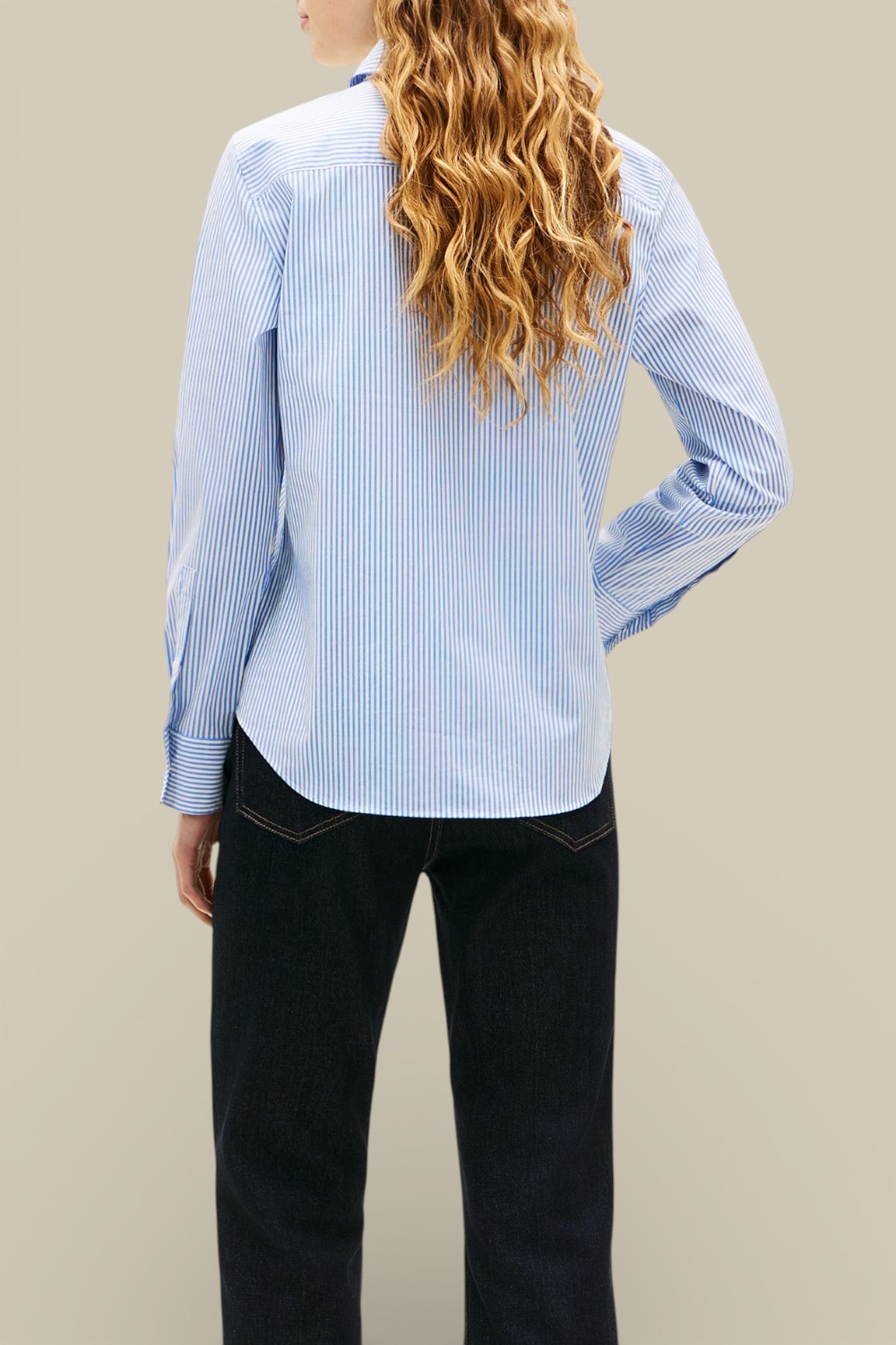 תמונת דוגמן אחורית של חולצת כפתורים