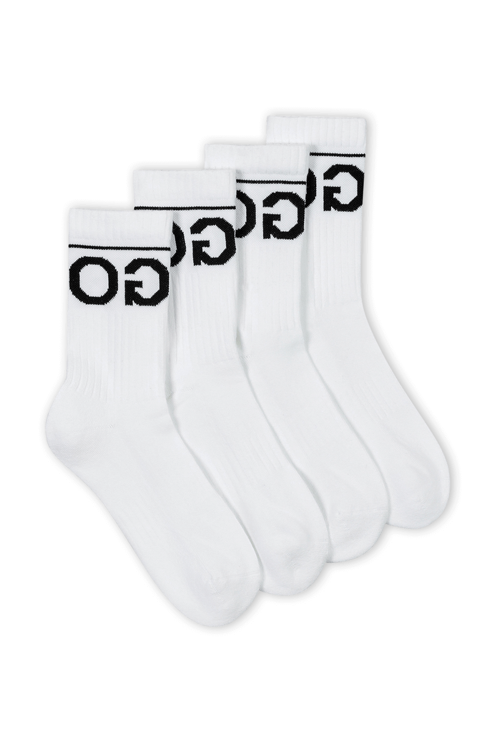 מארז שלושה זוגות גרביים לבנים עם לוגו מהופך HUGO
