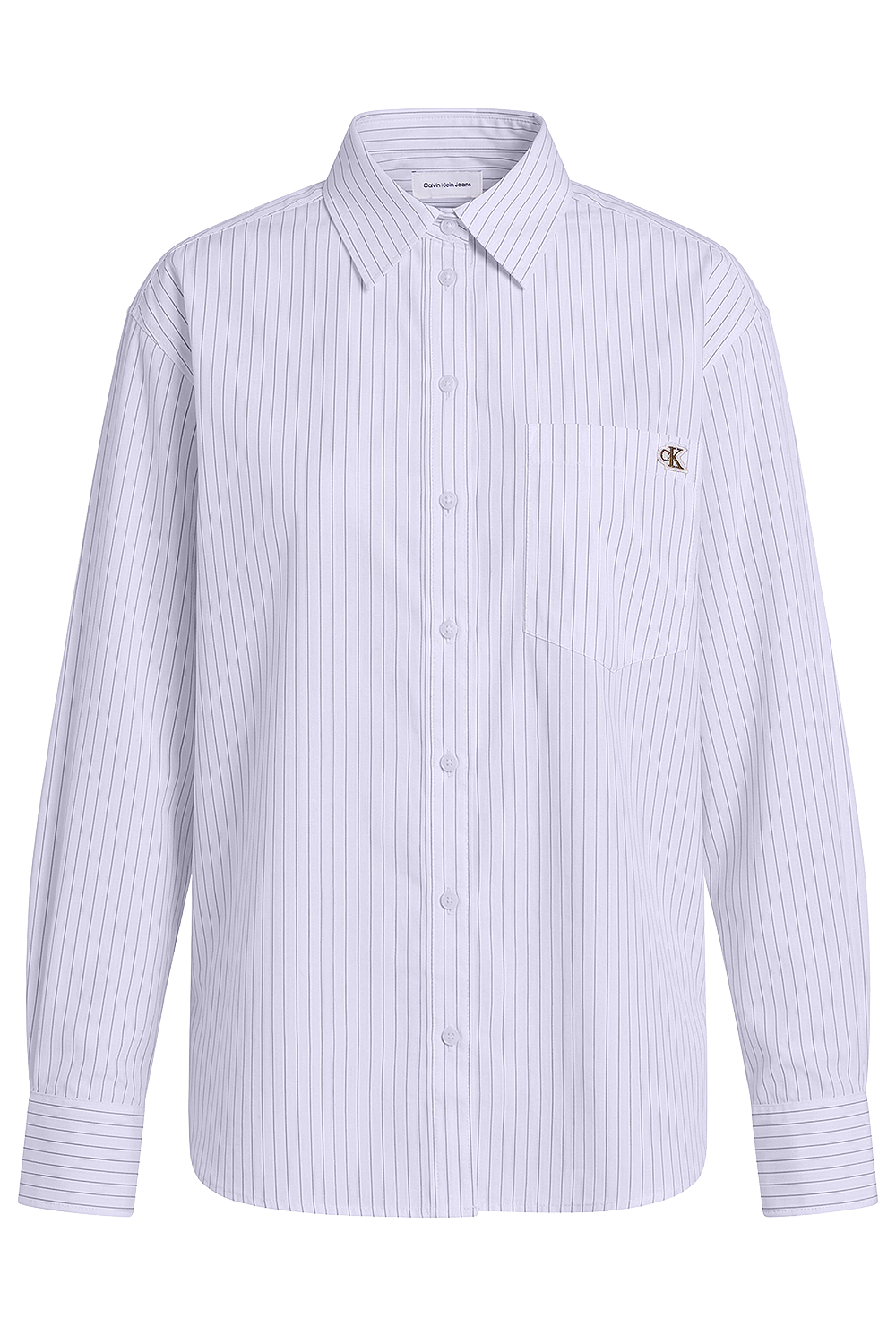 תמונה קידמית של חולצה מכופתרת פסים