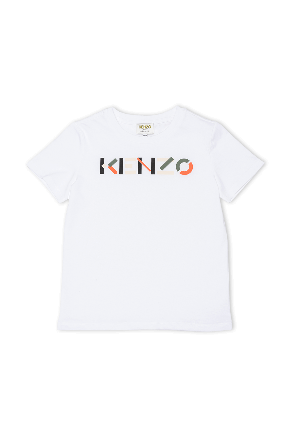 תמונה קידמית של גילאי 2-6 טי שירט לבנה הדפס קנזו