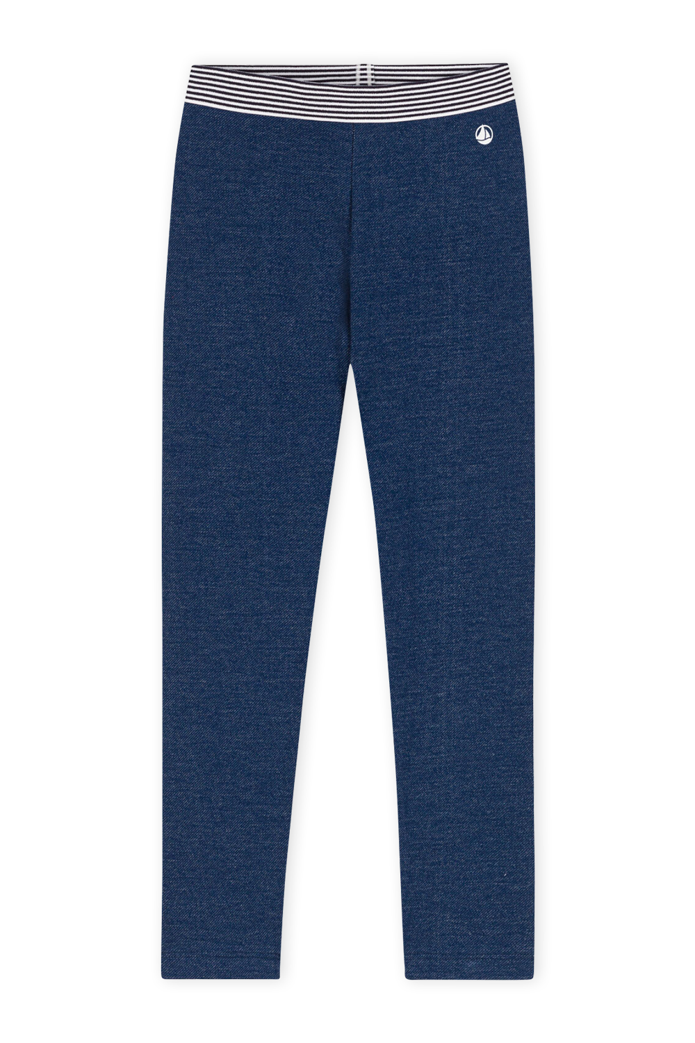 תמונה קידמית של מכנסי טייץ כחולים עם לוגו - גילאי 6-12