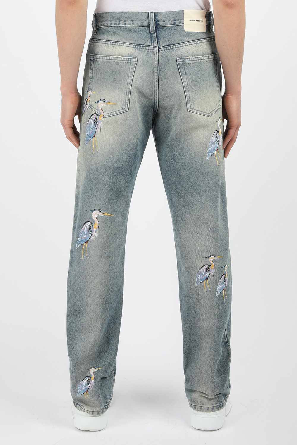 תמונת דוגמן אחורית של Print Jeans in Vintage Grey