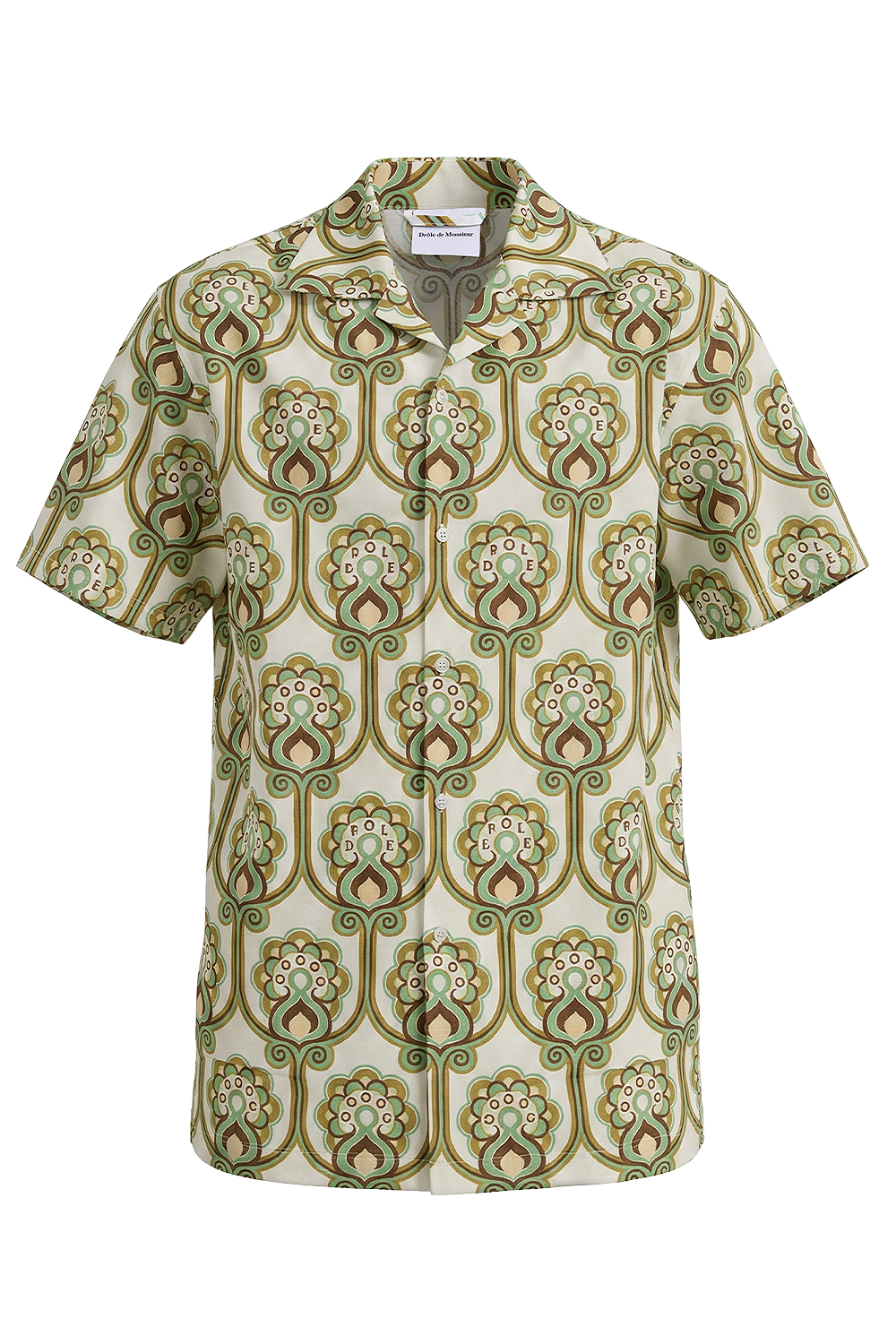 תמונה קידמית של חולצת כפתורים קצרה