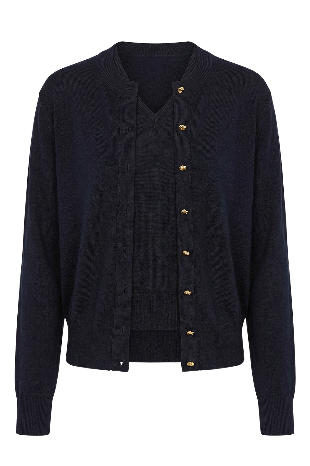 תמונה קידמית של סט קרדיגן ואפודה