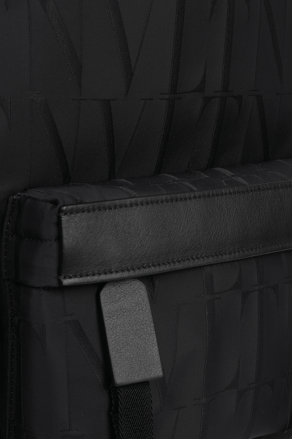 תמונת תקריב של Logo Print All Over Backpack in Black