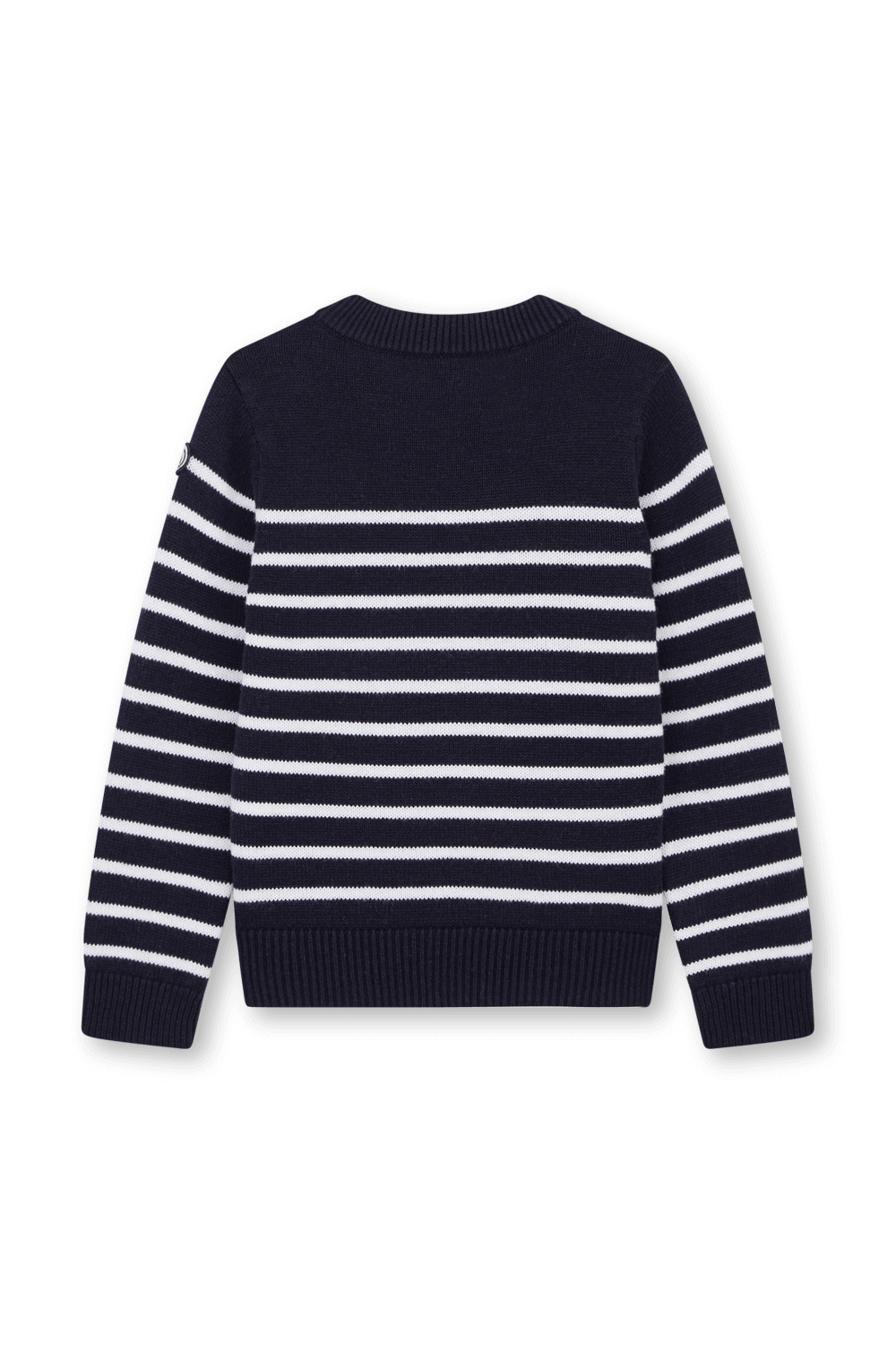 תמונה אחורית של גילאי 6-12 סוודר כחול עם וכפתורים