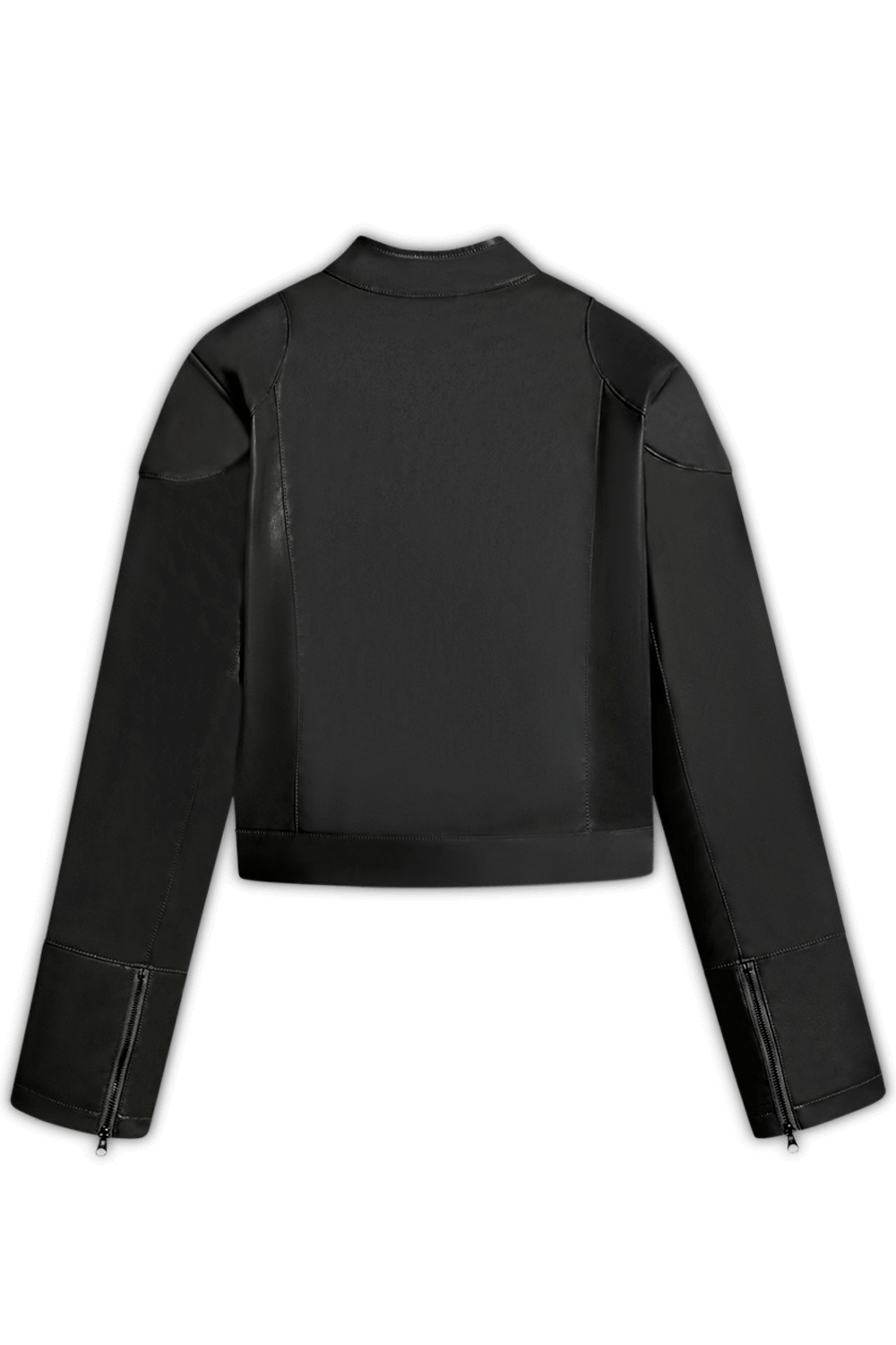 תמונה אחורית של מעיל עור