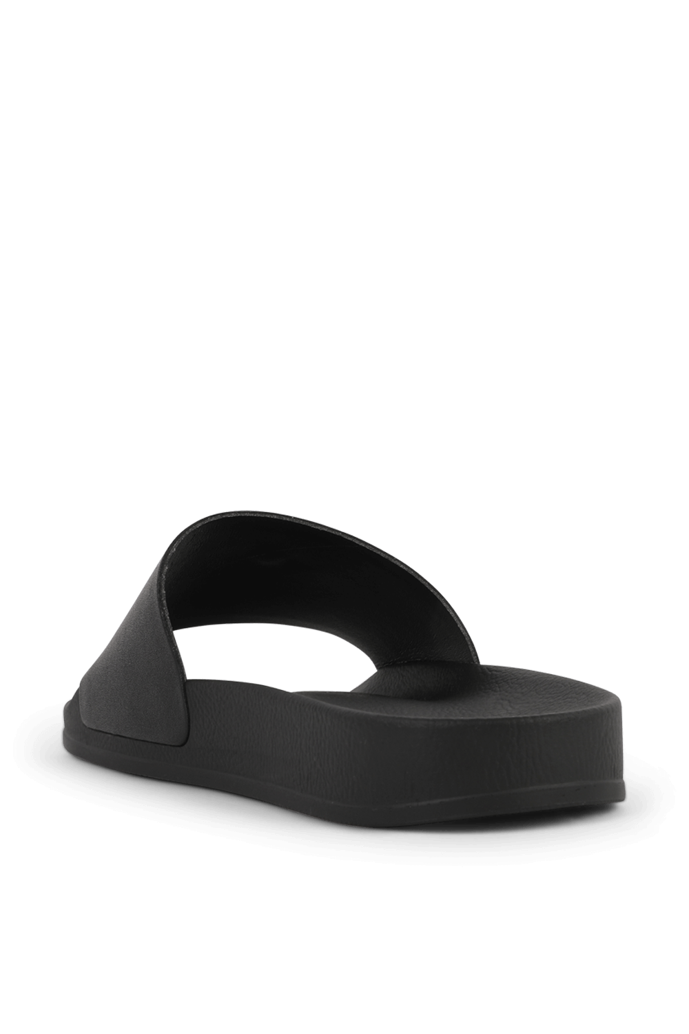 תמונה אחורית של כפכפי סליידס לוגומאניים שחורים עם גווני אדום וירוק