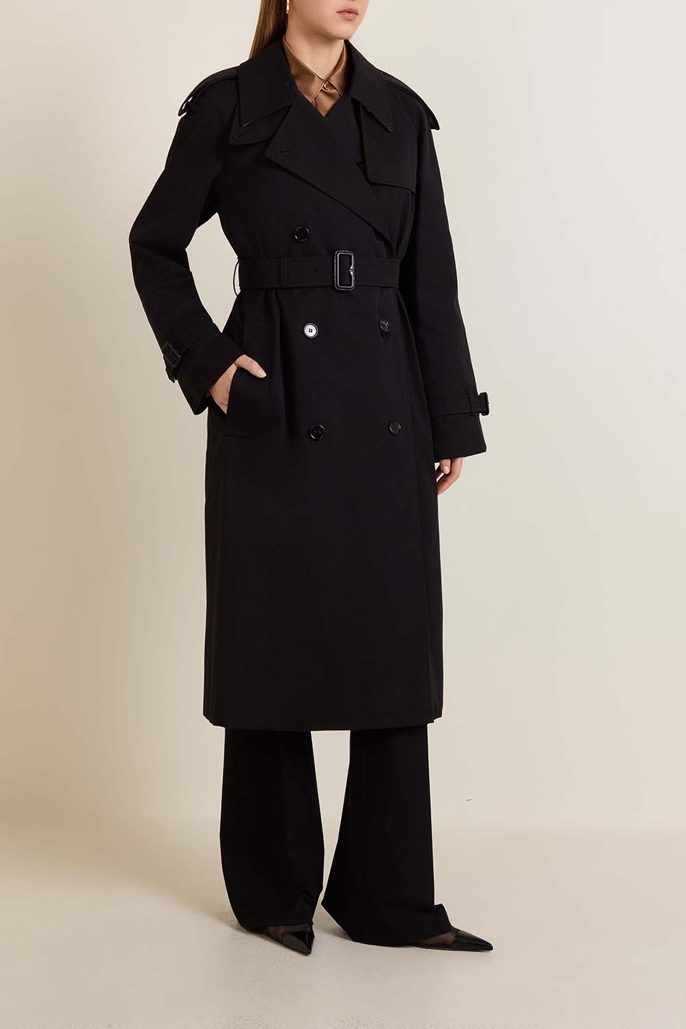 תמונת דוגמן קידמית של מעיל טרנץ'