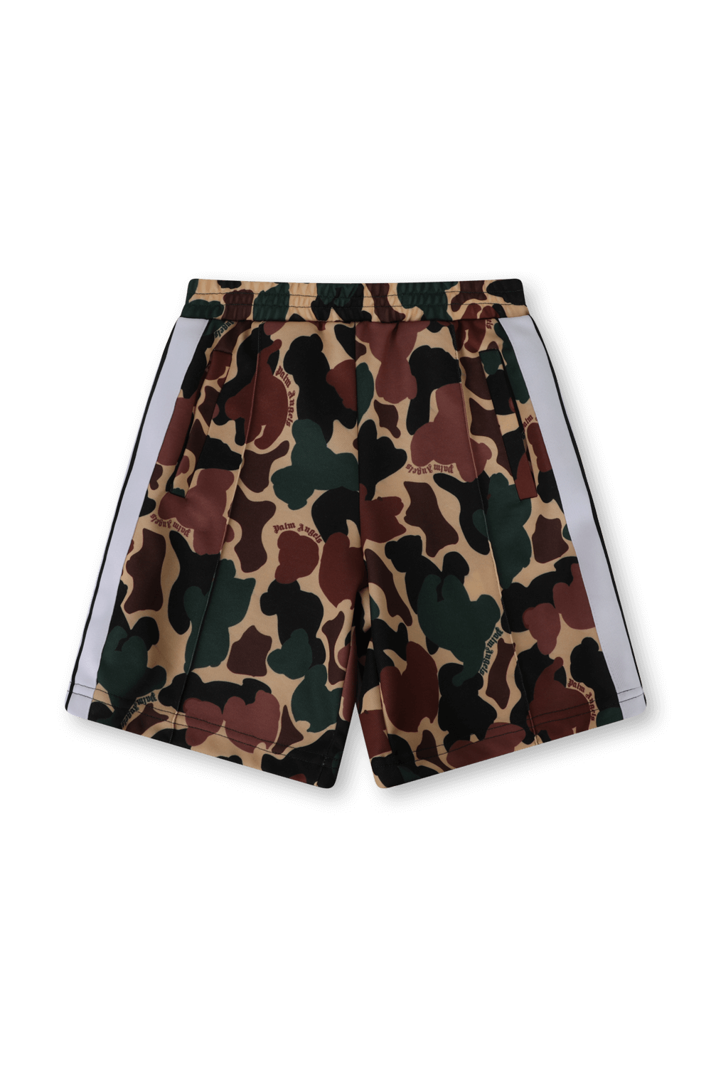 תמונה קידמית של גילאי 4-12 מכנסיים קצרים בעיצוב קמופלאז' בגווני חום וירוק