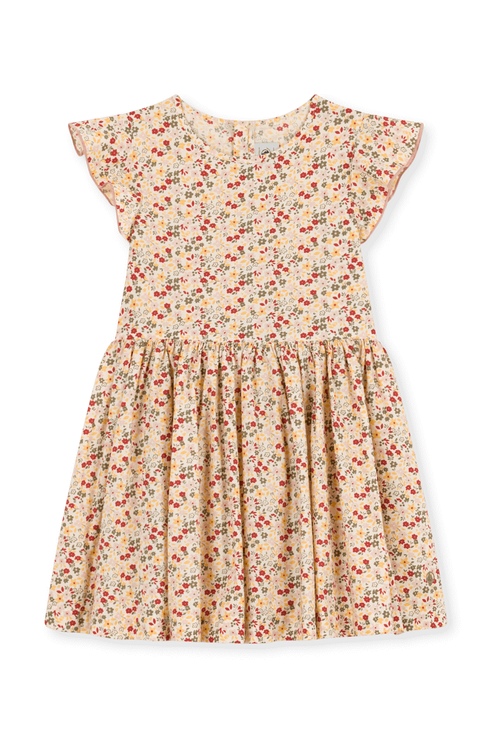 תמונה קידמית של שמלה פרחונית צבעונית קצרה - גילאי 6-12