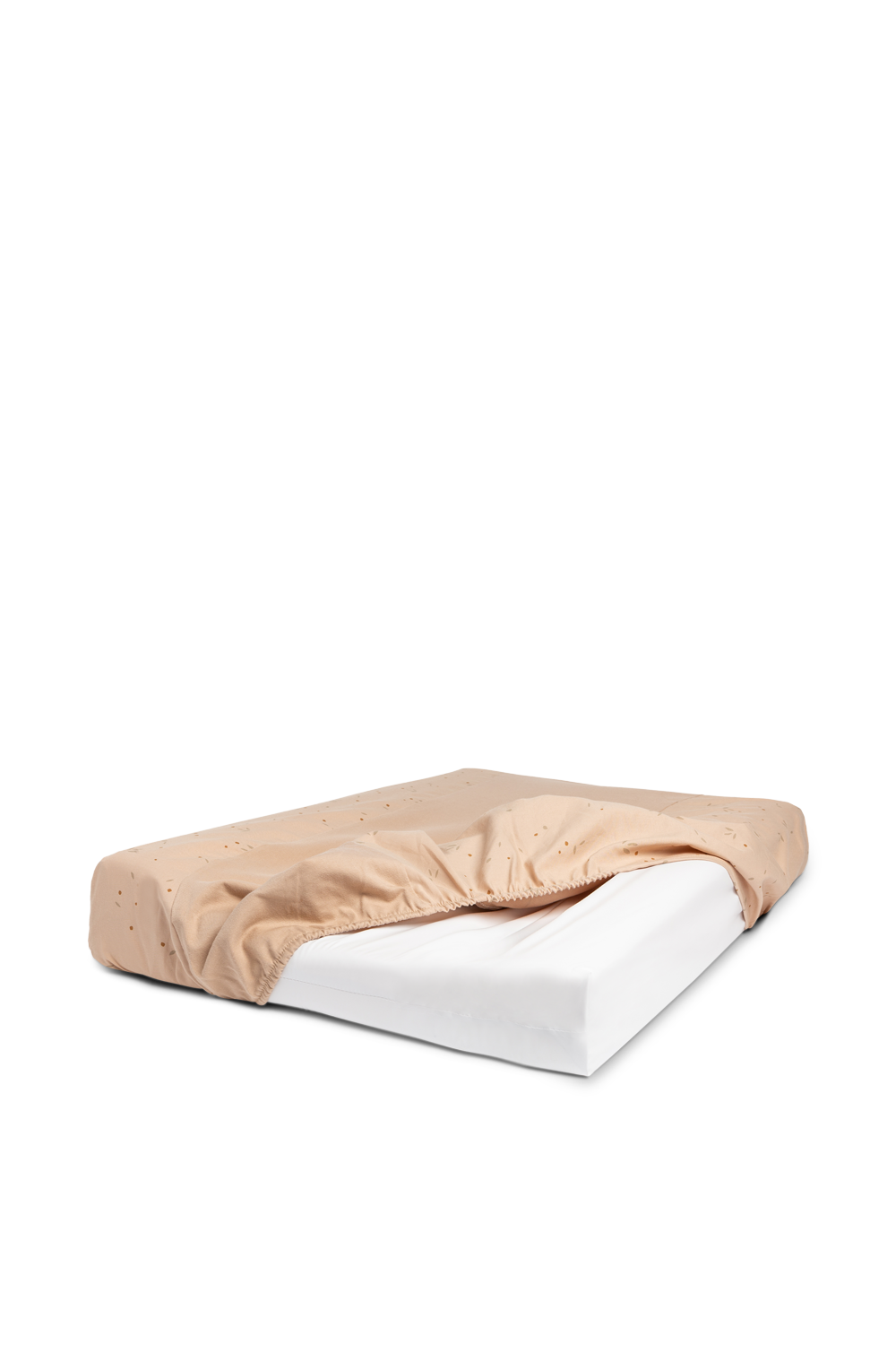 תמונה אחורית של סדין למשטח החתלה עם הדפס פרחוני