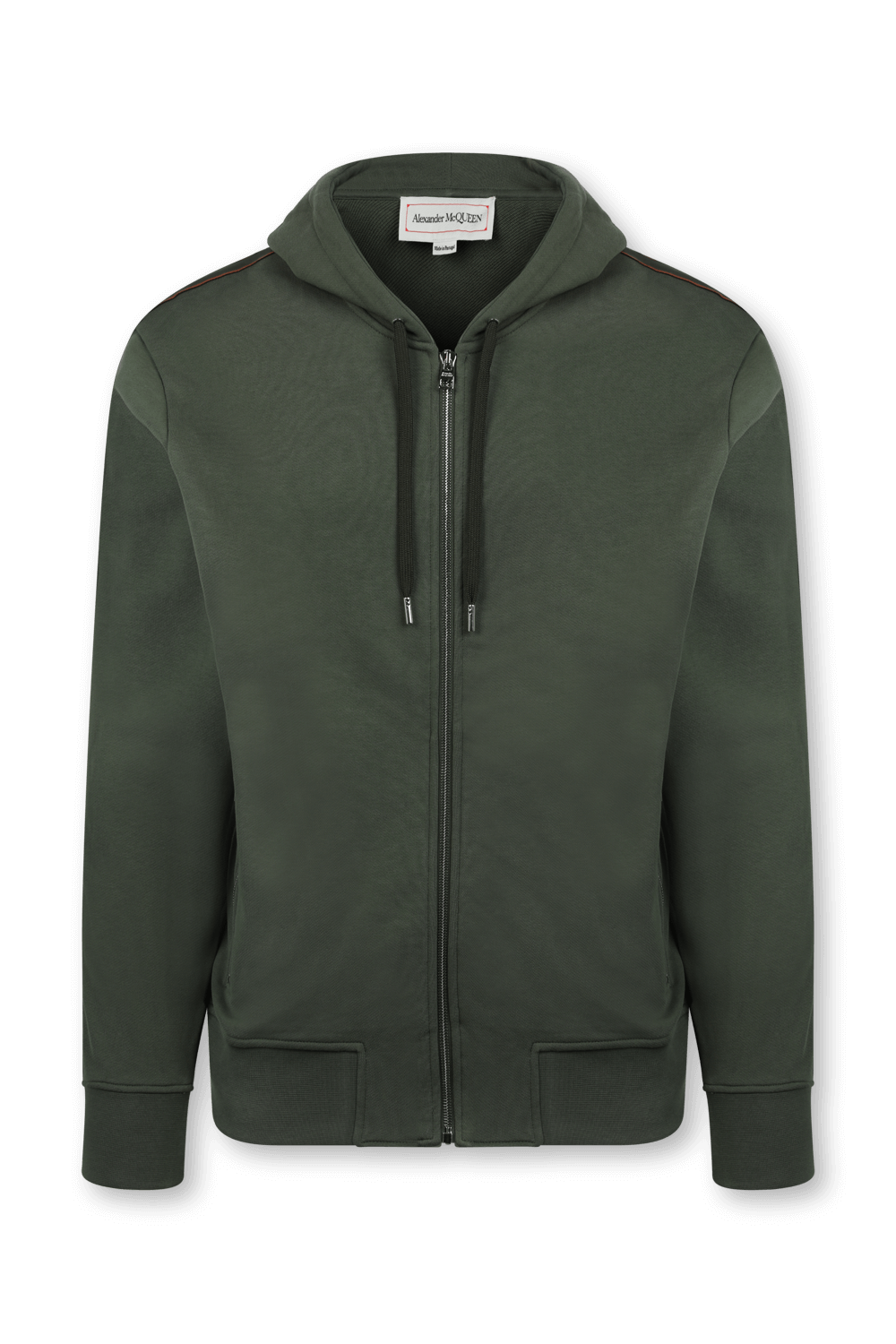 תמונה קידמית של קפוצ'ון ירוק עם רצועות ממותגות