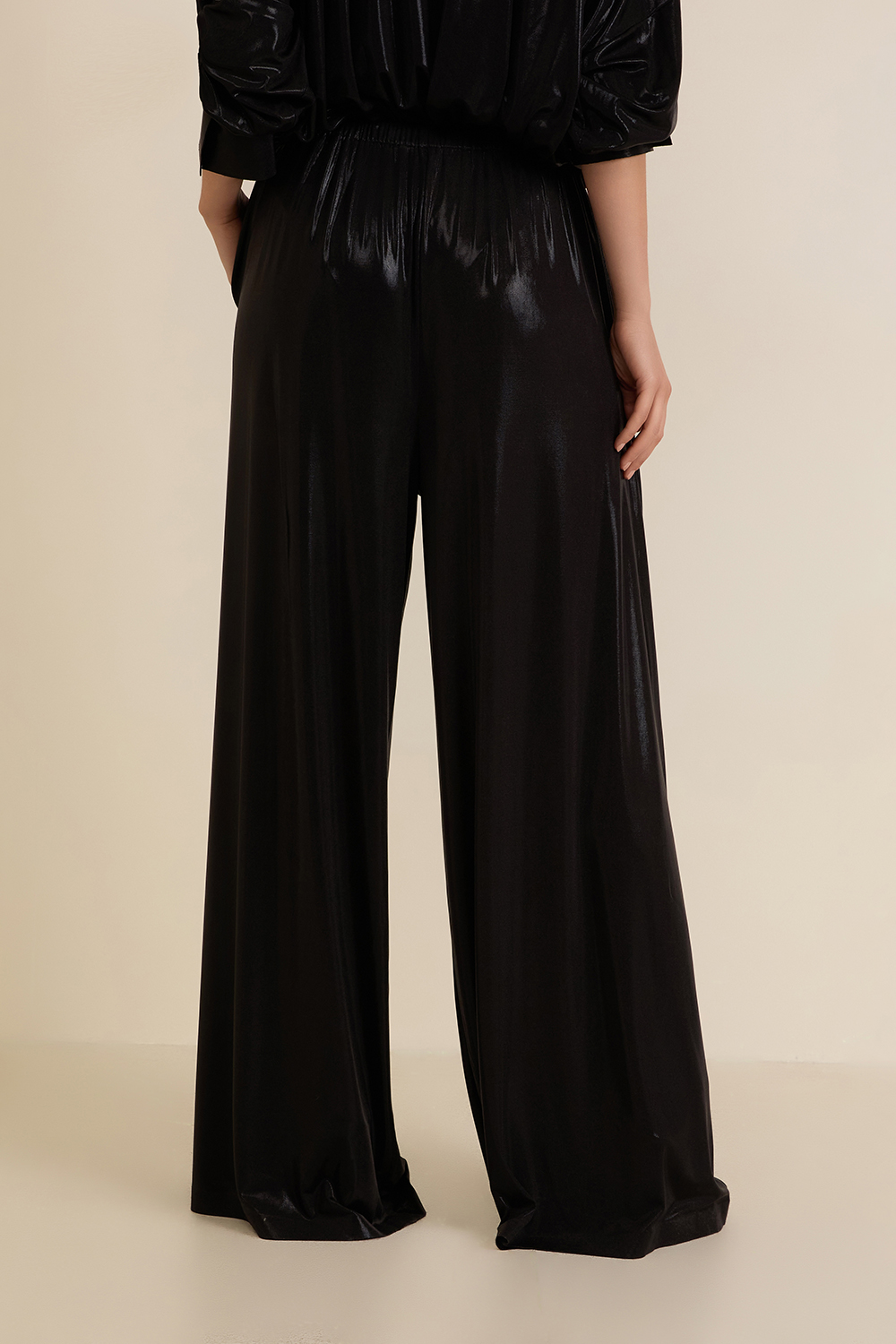 תמונת דוגמן אחורית של מכנסי קפלים ארוכים