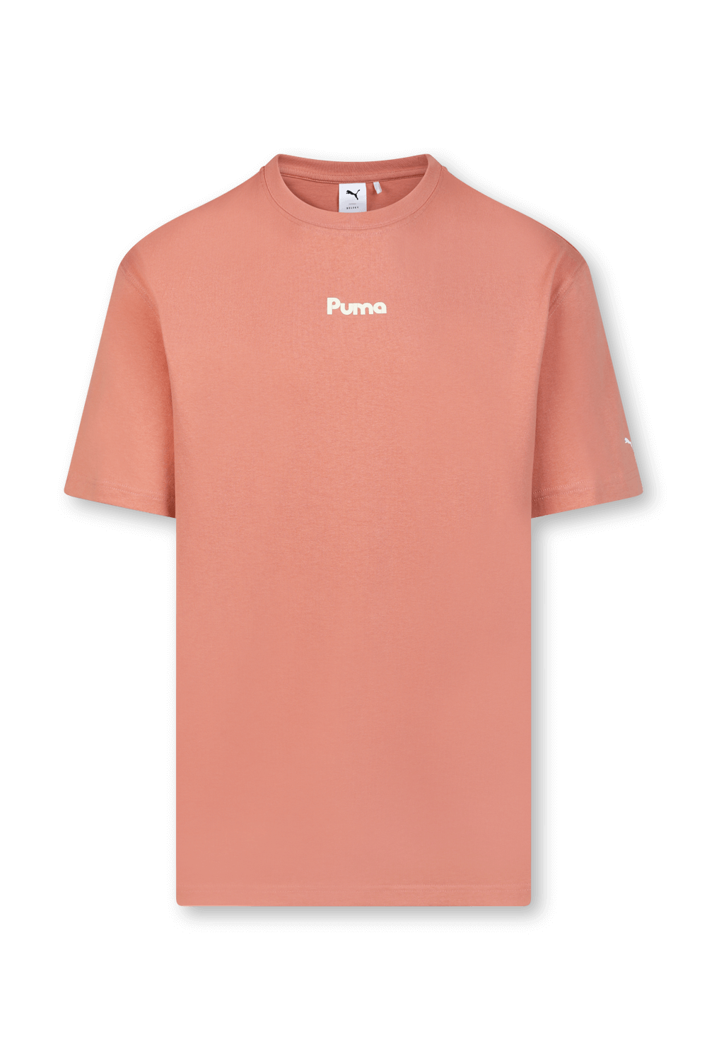 תמונה קידמית של חולצת לוגו טי ורודה עם פרינט בגב