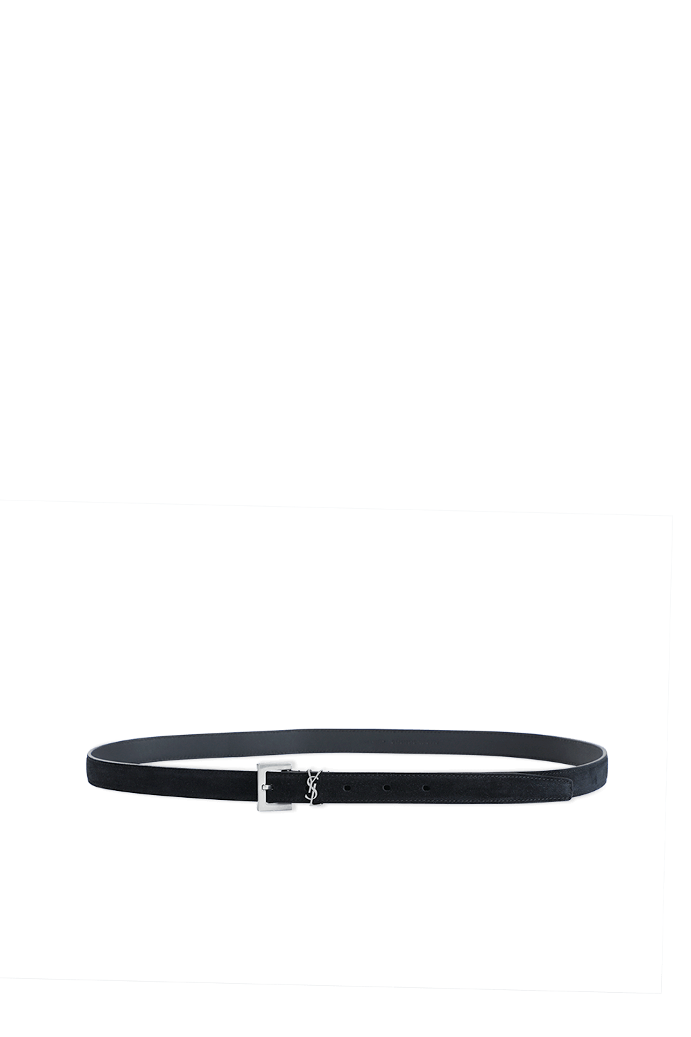 תמונת תקריב של Monogram Belt in Black Suede Leather