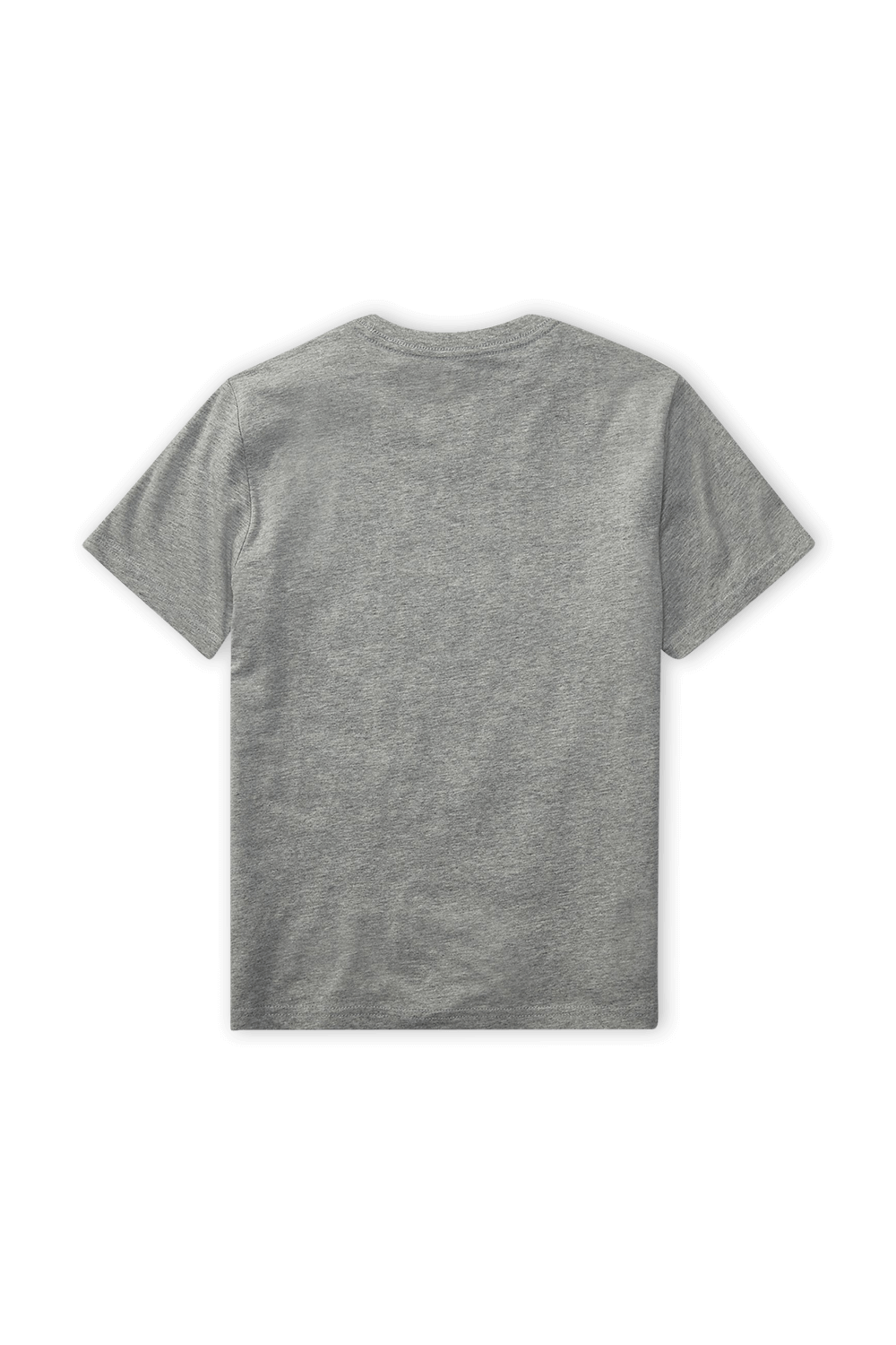 תמונה אחורית של גילאי 8-18 חולצת טי באפור עם לוגו רקום