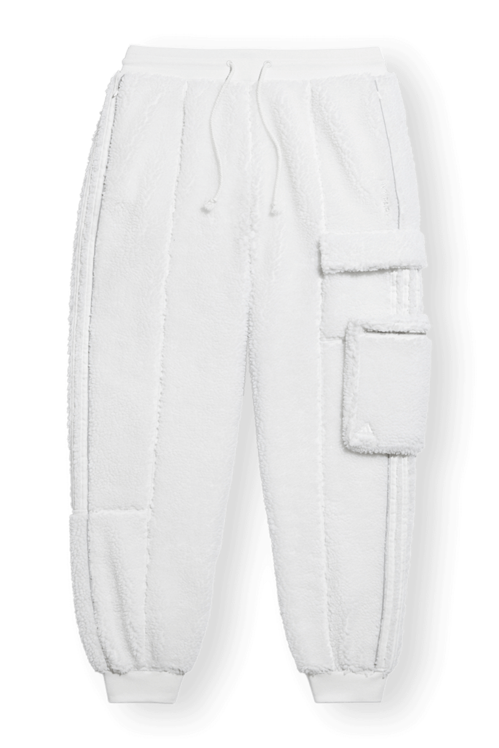 תמונה קידמית של Adidas X Ivy Park Teddy Cargo Sweatpants in White