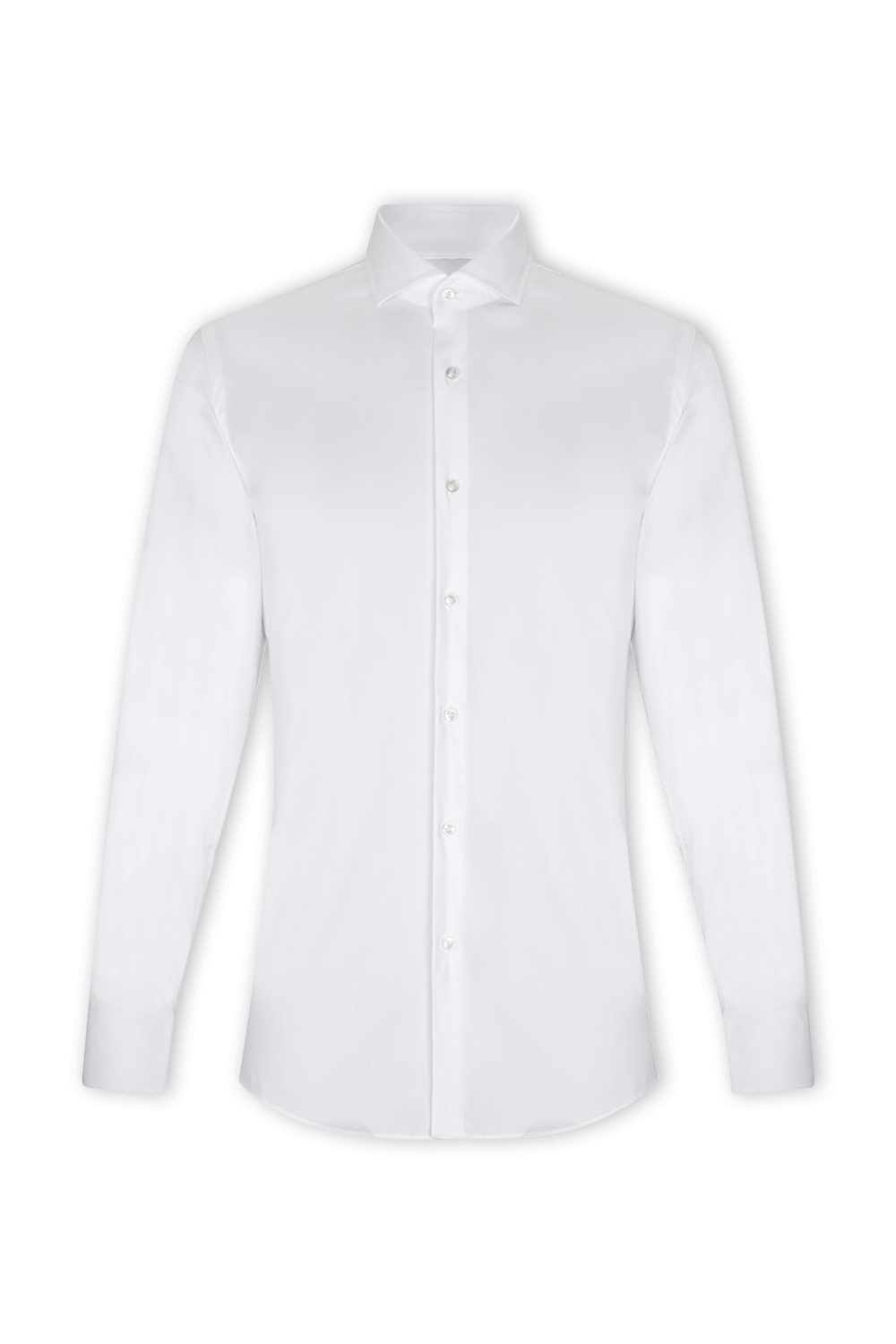 White Jason Slim Fit Shirt in Cotton Blend Poplin with Stretch BOSS
