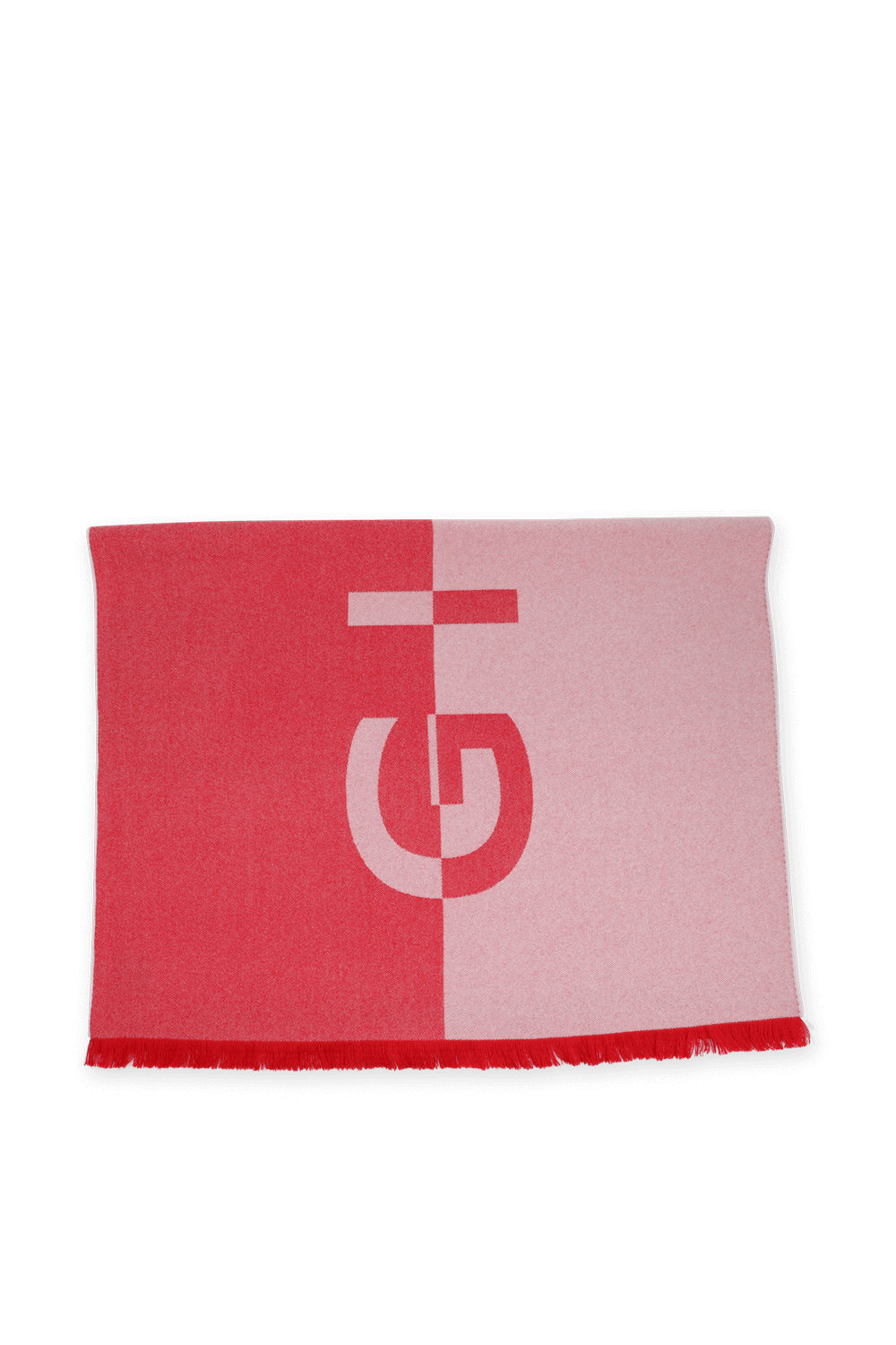 תמונה אחורית של צעיף לוגומאני בגווני ורוד ואדום