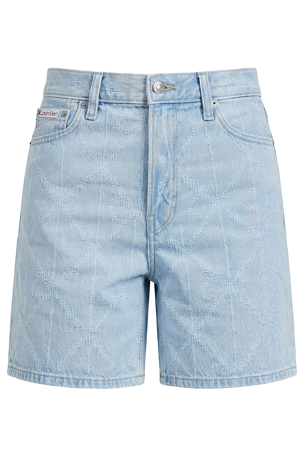 תמונה קידמית של מכנסי ג'ינס קצרים