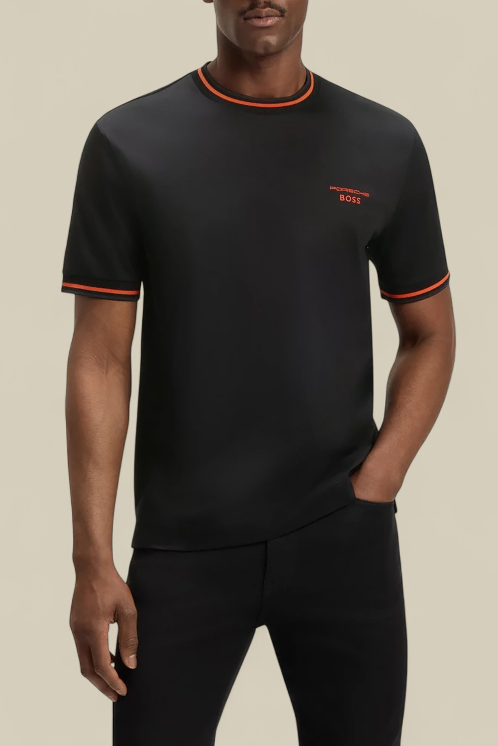 תמונת דוגמן קידמית של בוס X פורשה חולצת טי