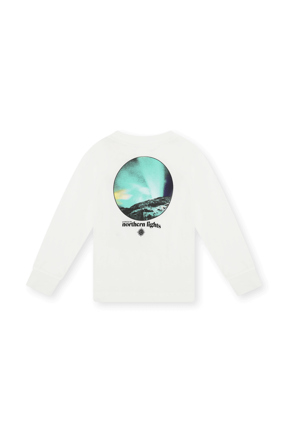 תמונה אחורית של חולצת טי עם הדפס אורות הצפון - גילאי 2-4