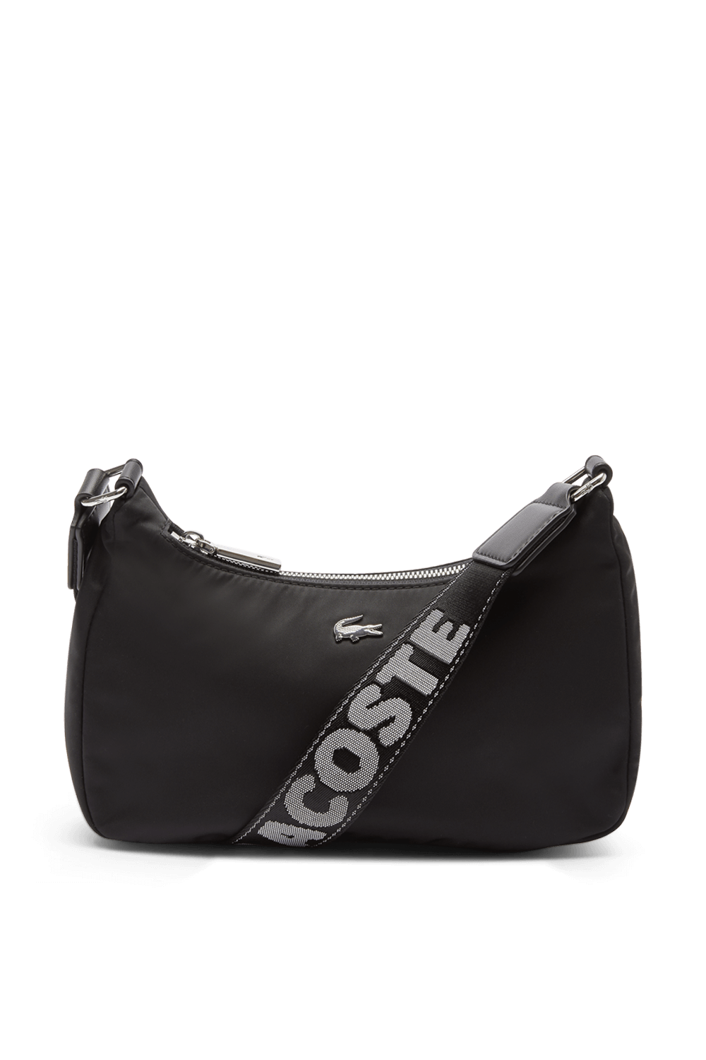 תמונה קידמית של תיק קרוס שחור בגימור ניילון