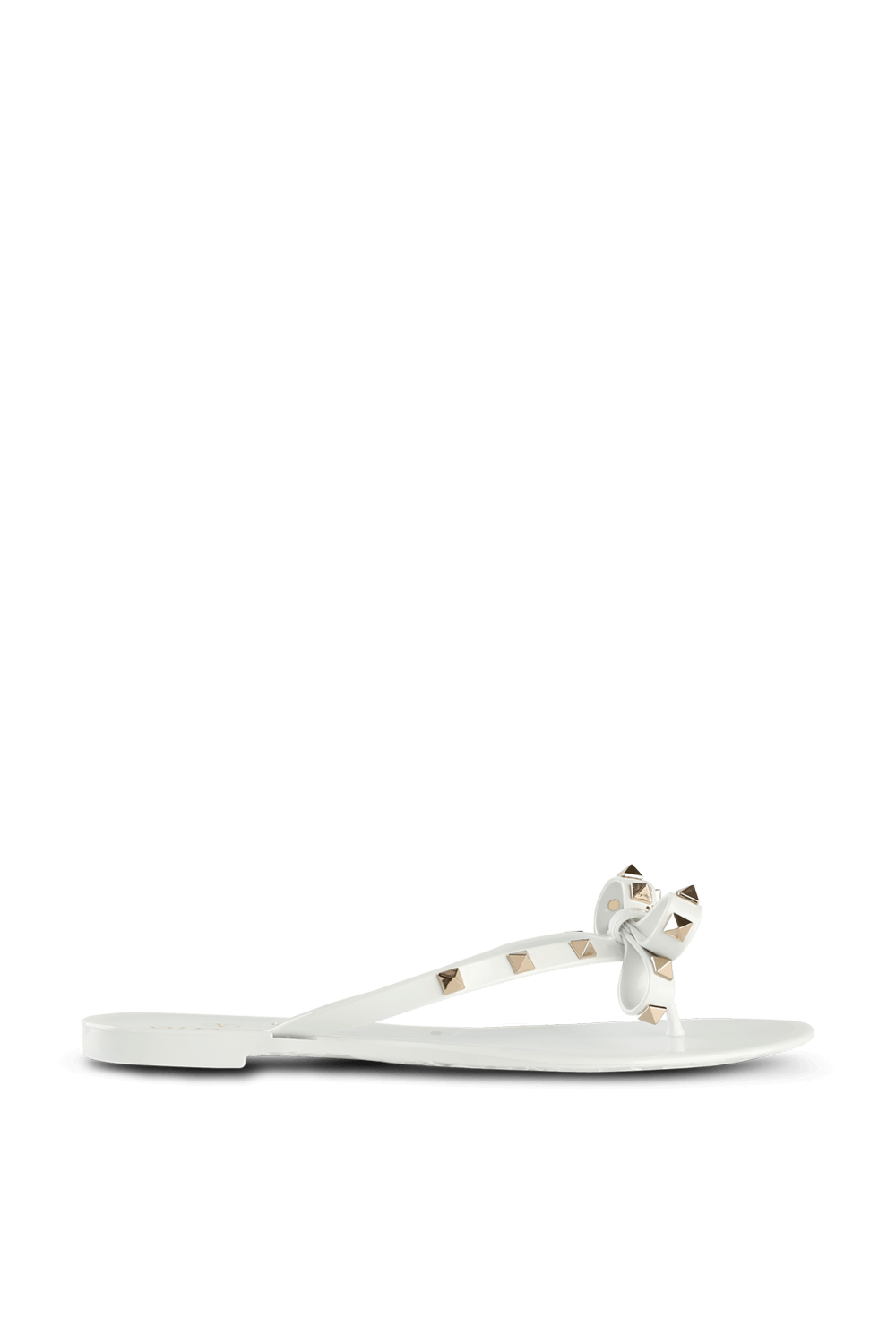 תמונה קידמית של Rockstud Rubber Thong in White