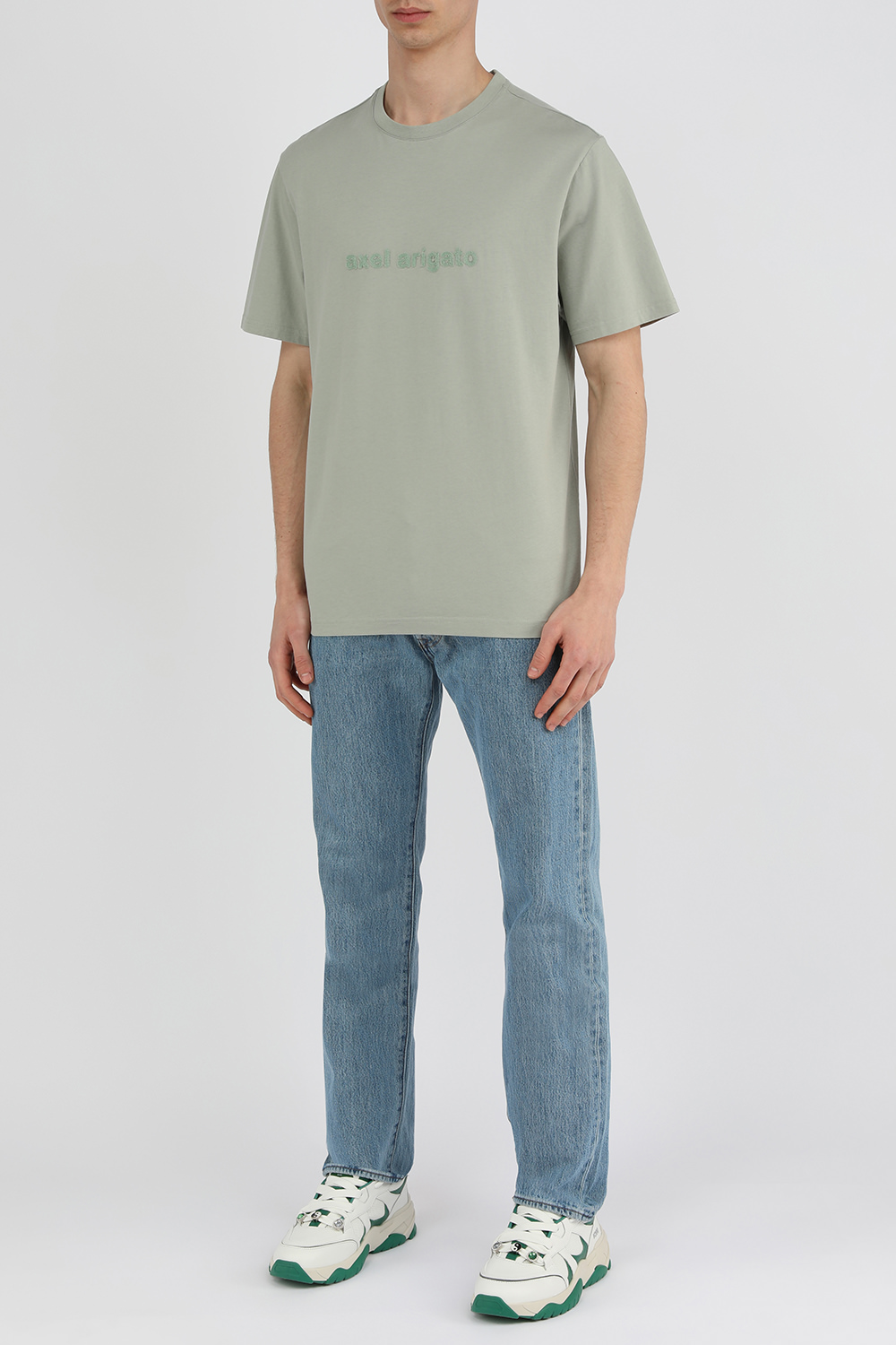 תמונת דוגמן קידמית של נעלי ספורט קאטפיש בגווני לבן וירוק