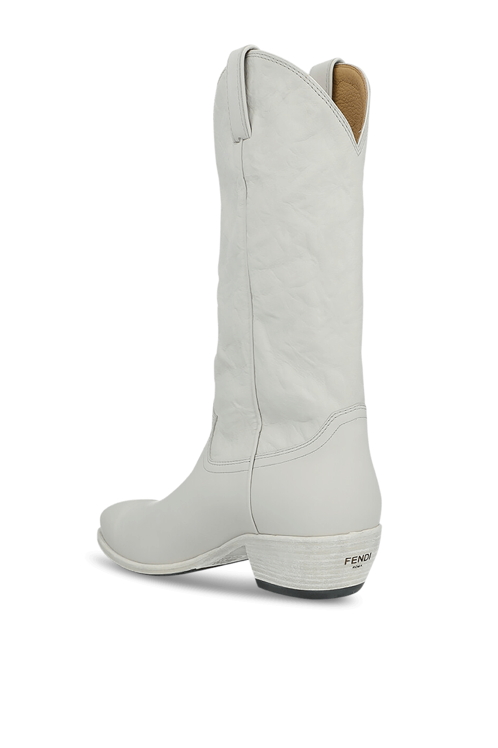 תמונה אחורית של מגפי בוקרים מעור