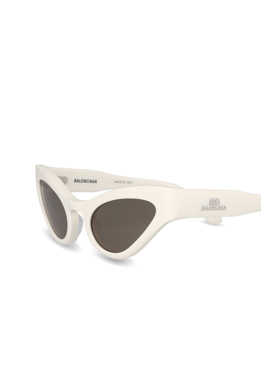 Cat Oval Logo Sunglasses in White image number null BALENCIAGA