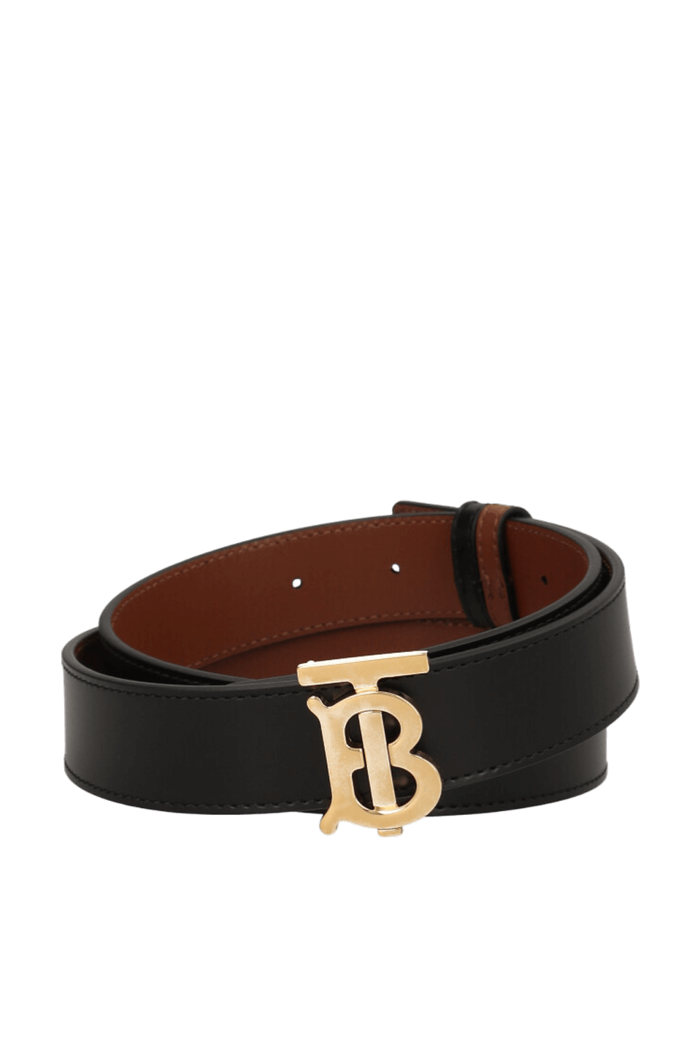 תמונה קידמית של חגורת עור דו-צדדית