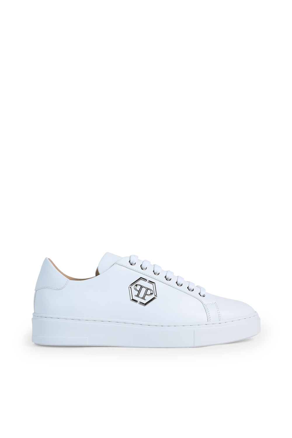 Leather Low Top Sneakers in White PHILIPP PLEIN